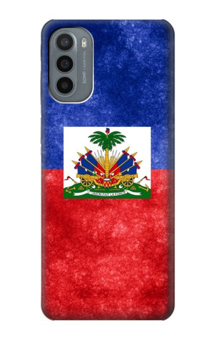 W3022 Haiti Flag Funda Carcasa Case y Caso Del Tirón Funda para Motorola Moto G31