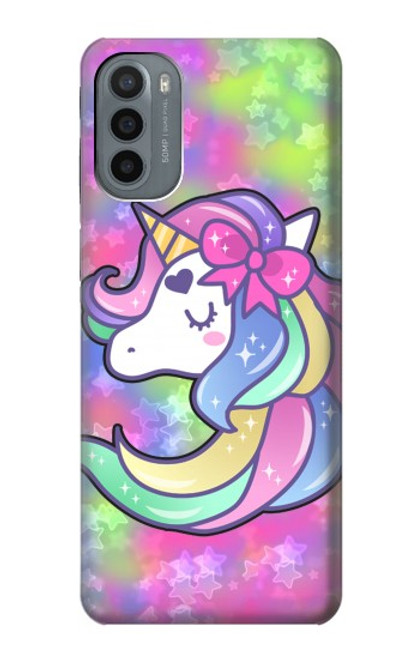 W3264 Pastel Unicorn Funda Carcasa Case y Caso Del Tirón Funda para Motorola Moto G31