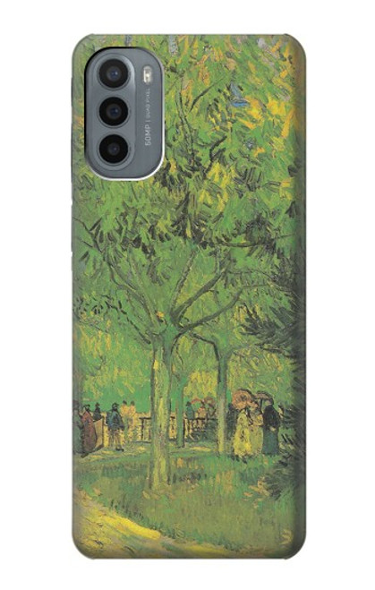 W3748 Van Gogh A Lane in a Public Garden Funda Carcasa Case y Caso Del Tirón Funda para Motorola Moto G31