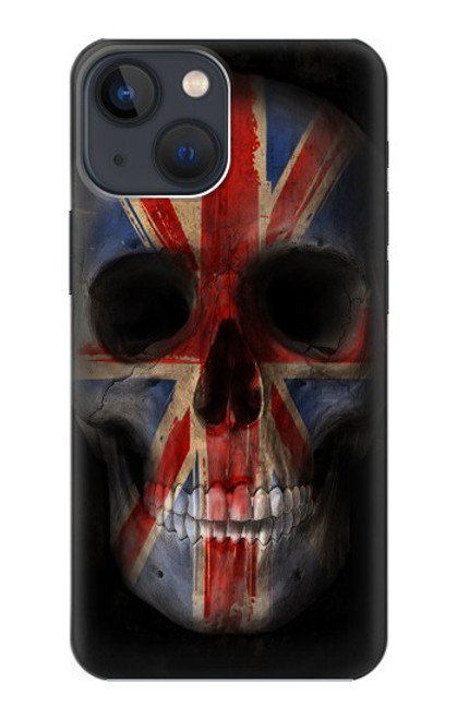 W3848 United Kingdom Flag Skull Funda Carcasa Case y Caso Del Tirón Funda para iPhone 13