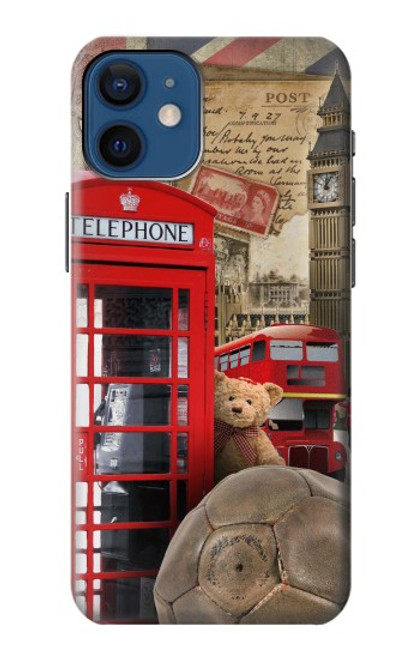 W3856 Vintage London British Funda Carcasa Case y Caso Del Tirón Funda para iPhone 12 mini