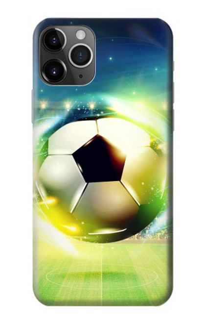 W3844 Glowing Football Soccer Ball Funda Carcasa Case y Caso Del Tirón Funda para iPhone 11 Pro