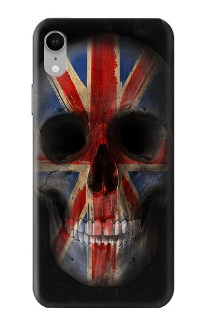W3848 United Kingdom Flag Skull Funda Carcasa Case y Caso Del Tirón Funda para iPhone XR