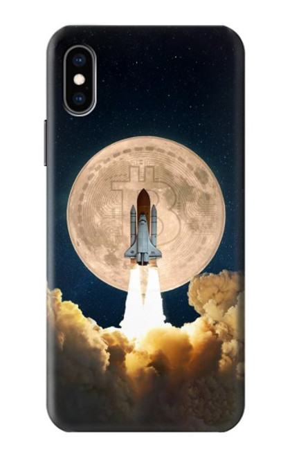 W3859 Bitcoin to the Moon Funda Carcasa Case y Caso Del Tirón Funda para iPhone X, iPhone XS