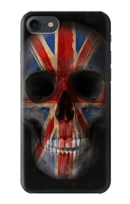 W3848 United Kingdom Flag Skull Funda Carcasa Case y Caso Del Tirón Funda para iPhone 7, iPhone 8, iPhone SE (2020) (2022)