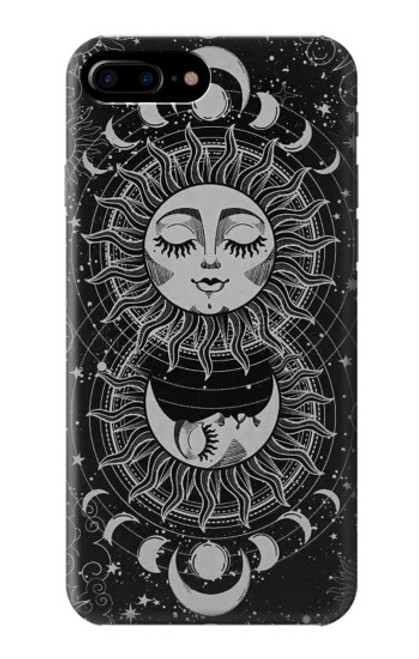 W3854 Mystical Sun Face Crescent Moon Funda Carcasa Case y Caso Del Tirón Funda para iPhone 7 Plus, iPhone 8 Plus