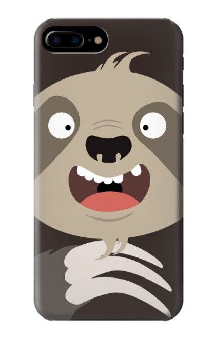 W3855 Sloth Face Cartoon Funda Carcasa Case y Caso Del Tirón Funda para iPhone 7 Plus, iPhone 8 Plus