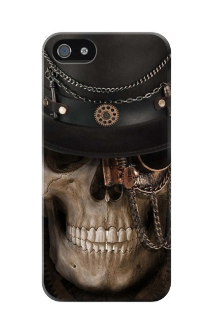 W3852 Steampunk Skull Funda Carcasa Case y Caso Del Tirón Funda para iPhone 5 5S SE