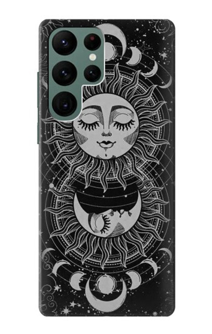 W3854 Mystical Sun Face Crescent Moon Funda Carcasa Case y Caso Del Tirón Funda para Samsung Galaxy S22 Ultra