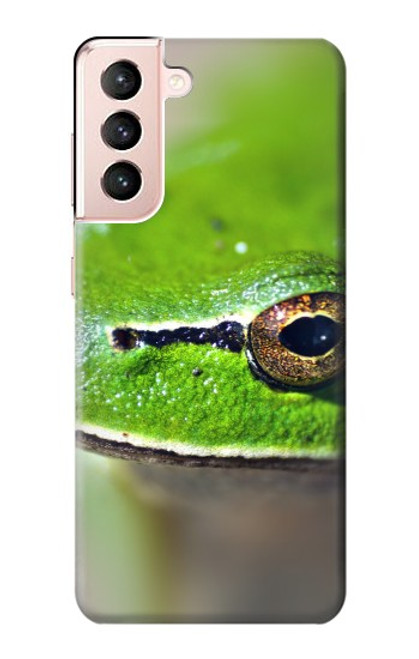 W3845 Green frog Funda Carcasa Case y Caso Del Tirón Funda para Samsung Galaxy S21 5G