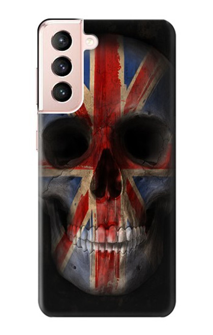 W3848 United Kingdom Flag Skull Funda Carcasa Case y Caso Del Tirón Funda para Samsung Galaxy S21 5G