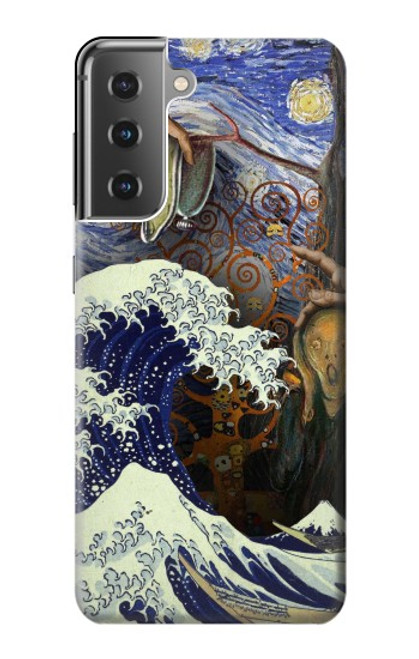 W3851 World of Art Van Gogh Hokusai Da Vinci Funda Carcasa Case y Caso Del Tirón Funda para Samsung Galaxy S21 Plus 5G, Galaxy S21+ 5G