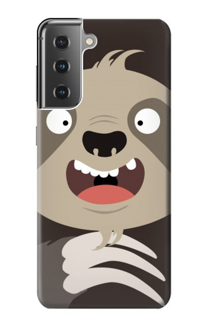W3855 Sloth Face Cartoon Funda Carcasa Case y Caso Del Tirón Funda para Samsung Galaxy S21 Plus 5G, Galaxy S21+ 5G