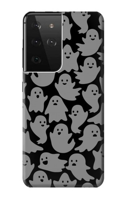 W3835 Cute Ghost Pattern Funda Carcasa Case y Caso Del Tirón Funda para Samsung Galaxy S21 Ultra 5G