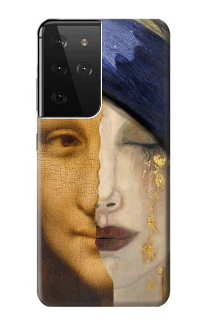 W3853 Mona Lisa Gustav Klimt Vermeer Funda Carcasa Case y Caso Del Tirón Funda para Samsung Galaxy S21 Ultra 5G