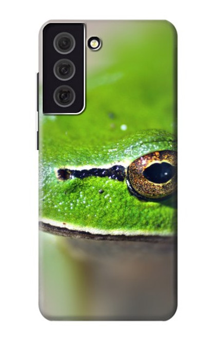 W3845 Green frog Funda Carcasa Case y Caso Del Tirón Funda para Samsung Galaxy S21 FE 5G