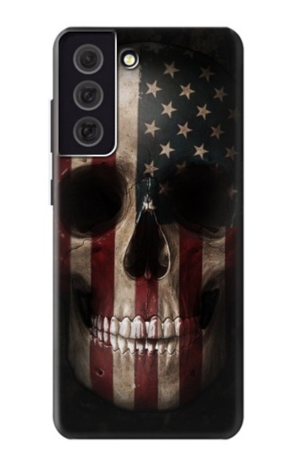 W3850 American Flag Skull Funda Carcasa Case y Caso Del Tirón Funda para Samsung Galaxy S21 FE 5G