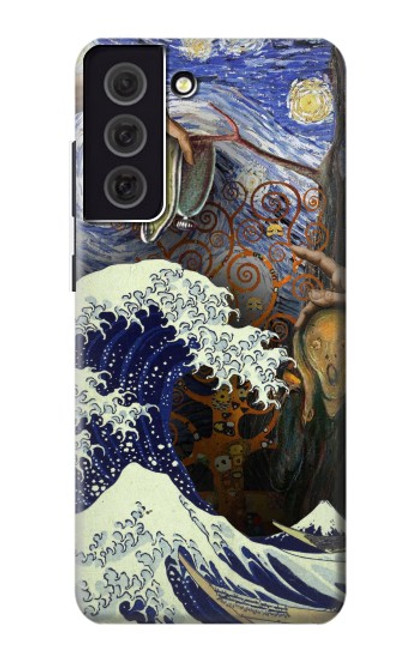 W3851 World of Art Van Gogh Hokusai Da Vinci Funda Carcasa Case y Caso Del Tirón Funda para Samsung Galaxy S21 FE 5G