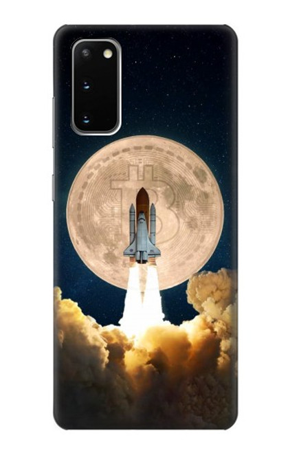 W3859 Bitcoin to the Moon Funda Carcasa Case y Caso Del Tirón Funda para Samsung Galaxy S20