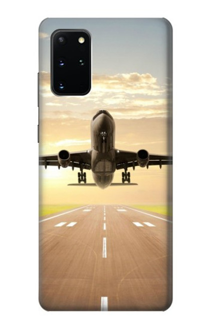 W3837 Airplane Take off Sunrise Funda Carcasa Case y Caso Del Tirón Funda para Samsung Galaxy S20 Plus, Galaxy S20+