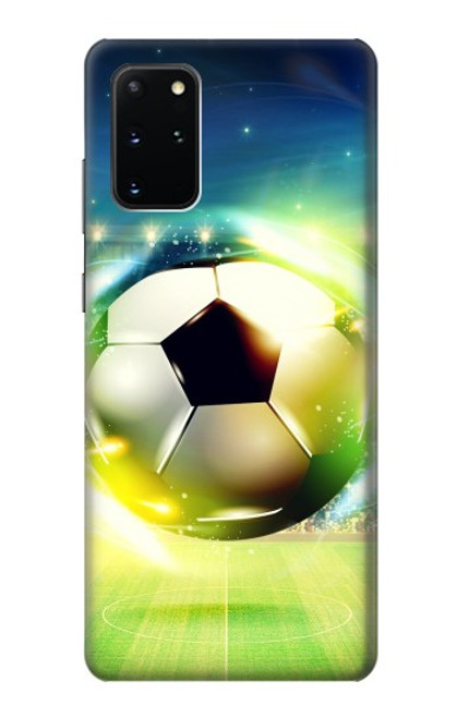 W3844 Glowing Football Soccer Ball Funda Carcasa Case y Caso Del Tirón Funda para Samsung Galaxy S20 Plus, Galaxy S20+