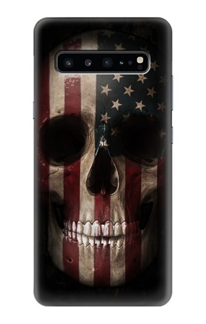 W3850 American Flag Skull Funda Carcasa Case y Caso Del Tirón Funda para Samsung Galaxy S10 5G