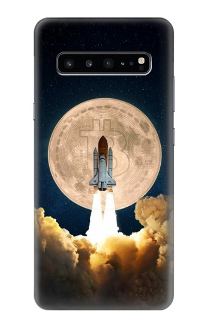 W3859 Bitcoin to the Moon Funda Carcasa Case y Caso Del Tirón Funda para Samsung Galaxy S10 5G