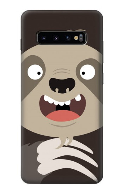 W3855 Sloth Face Cartoon Funda Carcasa Case y Caso Del Tirón Funda para Samsung Galaxy S10 Plus