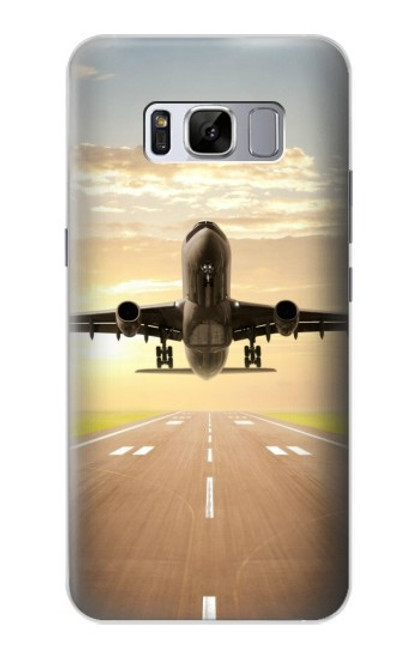 W3837 Airplane Take off Sunrise Funda Carcasa Case y Caso Del Tirón Funda para Samsung Galaxy S8 Plus