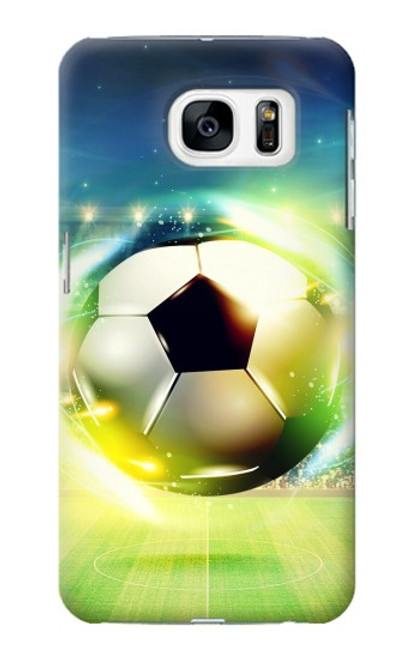 W3844 Glowing Football Soccer Ball Funda Carcasa Case y Caso Del Tirón Funda para Samsung Galaxy S7