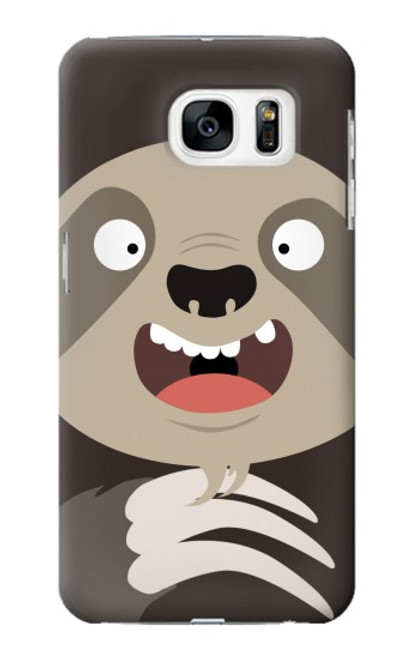 W3855 Sloth Face Cartoon Funda Carcasa Case y Caso Del Tirón Funda para Samsung Galaxy S7