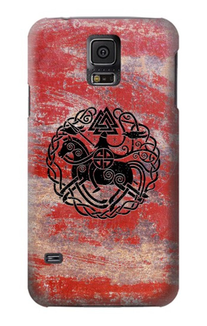 W3831 Viking Norse Ancient Symbol Funda Carcasa Case y Caso Del Tirón Funda para Samsung Galaxy S5