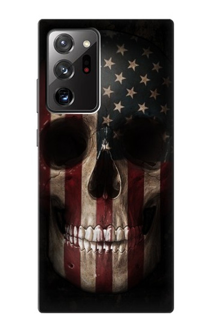 W3850 American Flag Skull Funda Carcasa Case y Caso Del Tirón Funda para Samsung Galaxy Note 20 Ultra, Ultra 5G