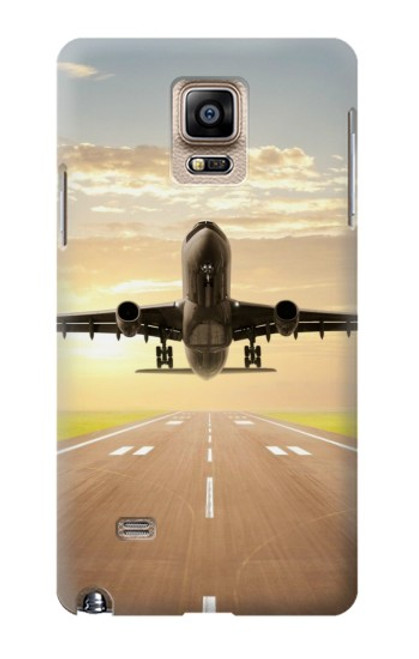 W3837 Airplane Take off Sunrise Funda Carcasa Case y Caso Del Tirón Funda para Samsung Galaxy Note 4