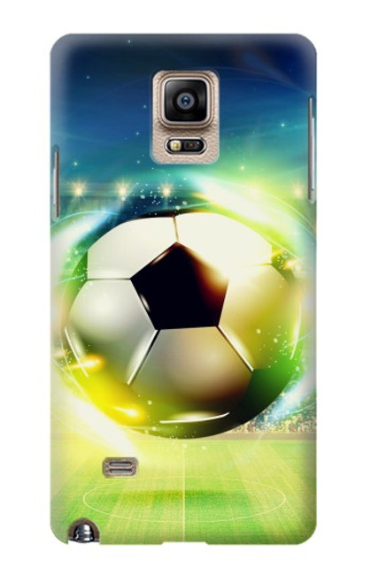 W3844 Glowing Football Soccer Ball Funda Carcasa Case y Caso Del Tirón Funda para Samsung Galaxy Note 4