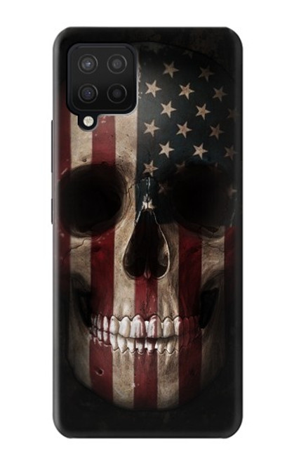 W3850 American Flag Skull Funda Carcasa Case y Caso Del Tirón Funda para Samsung Galaxy A12