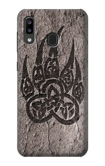 W3832 Viking Norse Bear Paw Berserkers Rock Funda Carcasa Case y Caso Del Tirón Funda para Samsung Galaxy A20, Galaxy A30