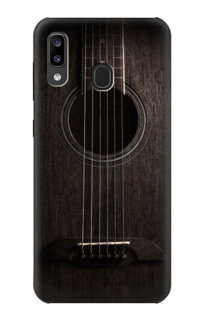 W3834 Old Woods Black Guitar Funda Carcasa Case y Caso Del Tirón Funda para Samsung Galaxy A20, Galaxy A30