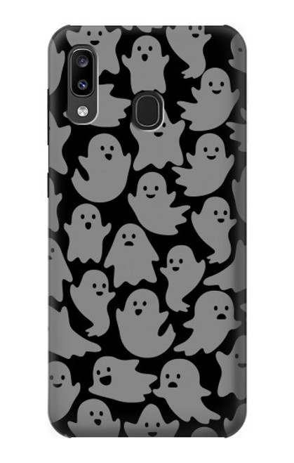 W3835 Cute Ghost Pattern Funda Carcasa Case y Caso Del Tirón Funda para Samsung Galaxy A20, Galaxy A30