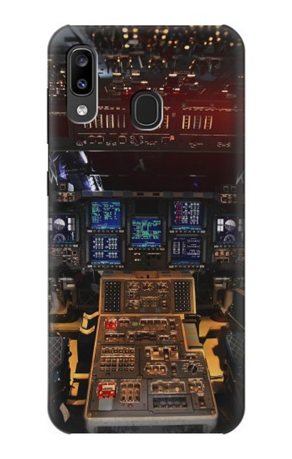 W3836 Airplane Cockpit Funda Carcasa Case y Caso Del Tirón Funda para Samsung Galaxy A20, Galaxy A30