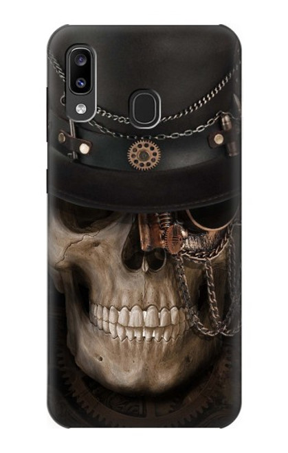 W3852 Steampunk Skull Funda Carcasa Case y Caso Del Tirón Funda para Samsung Galaxy A20, Galaxy A30