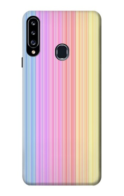 W3849 Colorful Vertical Colors Funda Carcasa Case y Caso Del Tirón Funda para Samsung Galaxy A20s