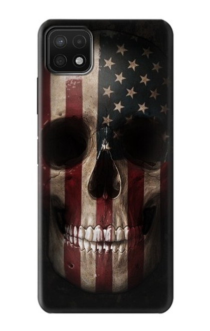 W3850 American Flag Skull Funda Carcasa Case y Caso Del Tirón Funda para Samsung Galaxy A22 5G