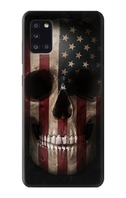 W3850 American Flag Skull Funda Carcasa Case y Caso Del Tirón Funda para Samsung Galaxy A31
