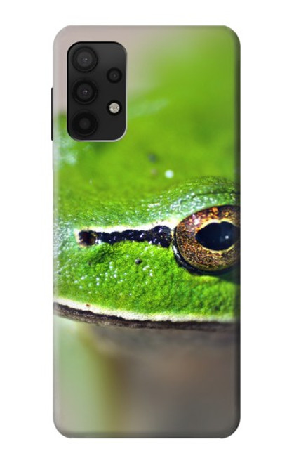 W3845 Green frog Funda Carcasa Case y Caso Del Tirón Funda para Samsung Galaxy A32 4G