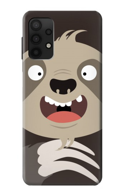 W3855 Sloth Face Cartoon Funda Carcasa Case y Caso Del Tirón Funda para Samsung Galaxy A32 4G