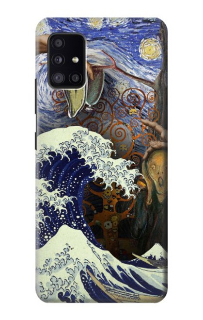 W3851 World of Art Van Gogh Hokusai Da Vinci Funda Carcasa Case y Caso Del Tirón Funda para Samsung Galaxy A41