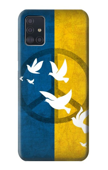 W3857 Peace Dove Ukraine Flag Funda Carcasa Case y Caso Del Tirón Funda para Samsung Galaxy A51 5G