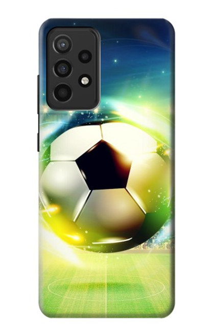 W3844 Glowing Football Soccer Ball Funda Carcasa Case y Caso Del Tirón Funda para Samsung Galaxy A52, Galaxy A52 5G