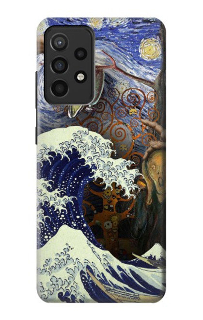 W3851 World of Art Van Gogh Hokusai Da Vinci Funda Carcasa Case y Caso Del Tirón Funda para Samsung Galaxy A52, Galaxy A52 5G